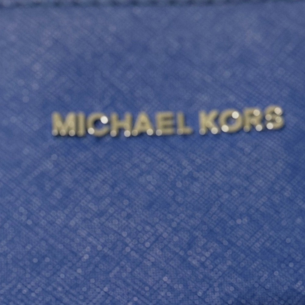 Michael Kors Royal Blue Saffiano Leather Crossbody Camera Bag Silver Hardware - Picture 7 of 12